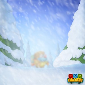 Somebody is approaching! 🥶 Who can they might be? 👤 Guess which character is it! ❄️ It is now time to participate! Leave your answers below, 5 lucky blasters will get 100 coins each! ✨ | Toy Blast