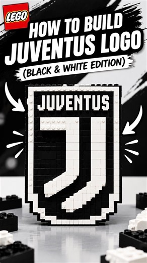 How to build a custom LEGO Juventus logo(BLACK AND WHITE edition) #lego #shorts