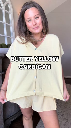 Spring Fashion in Butter Yellow Cardigan