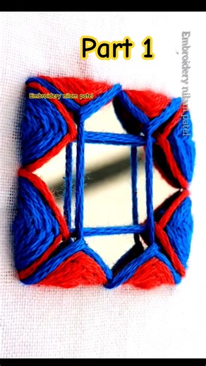 ચોરસ કાચ ભરવાની રીત. Easy square mirror work tutorial step by step