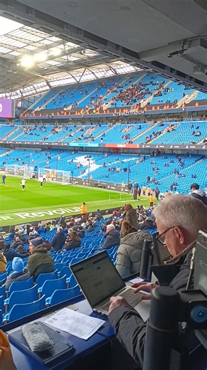 We're at the Etihad Stadium ahead of Salford City's game against Manchester City in the FA Cup fourth round. Salford beat three teams ranked higher than them to reach this stage of the competition for the first time in the club's 86-year history. Kick-off is less than half an hour away and the away end is beginning to fill up! #FACup #salfordcity #manchestercityfc | Salford Now