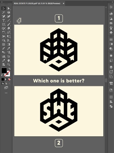Adobe Illustrator Logo Design Tutorial / Which Lettermark Is the Best? |#logo #gridsystem #logodesign#DesignTips