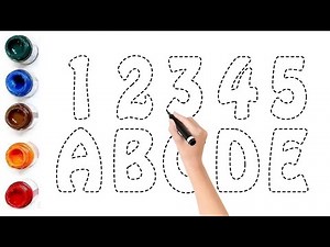 How to Learn Draw and Paint Alphabet ABCDE & Number 12345 For Kids Toddlers / Drawing for Kids