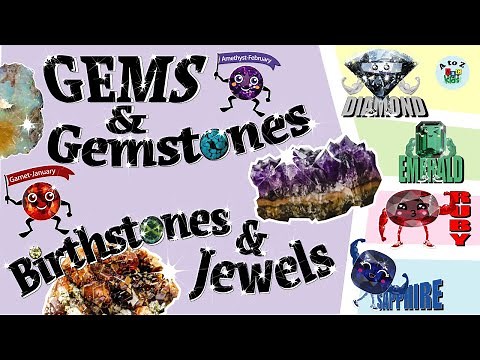 Popular Gemstones Names 💎 Birthstones Gems & Jewels A to Z 💍 Diamond Emerald Ruby Sapphire