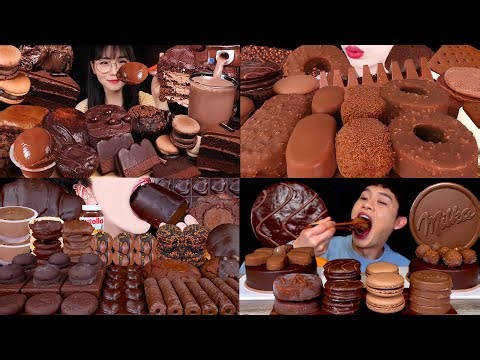ASMR EATING CHOCOLATE ICE CREAM MOCHI TICO GODIVA CHOCOLATE NUTELLA EATING VIDEOS EATING SHOW