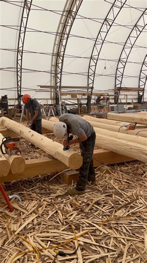 19K views · 5.7K reactions | On the home stretch with the rafter package on our Kentucky build  | Langberg Log Homes | Facebook