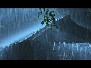 Goodbye Tension to Sleep Immediately with Heavy Rain & Riotous Thunder on a Ruined Tin Roof at Night