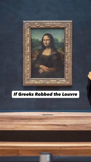 When you’re in the middle of a heist but mom calls. #greek #louvre #paris #france #museum #thieves #robbery #heist #british #aphrodite #nike | Arianna Papalexopoulos: Yes, Hello, Hi
