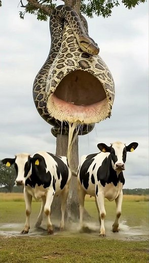 What could be inside the snake’s big belly?