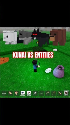 Kunai Vs Entities in 99 Nights in the Forest #roblox #robloxshorts #entity