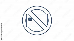 Cash only, Stop sign. No debit or credit card. Money sign. Motion graphics.