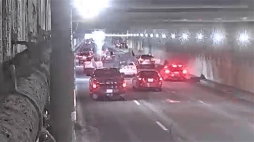 VIDEO: Concrete falls from top of tunnel, damages multiple cars