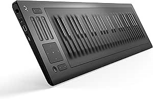 ROLI | Seaboard Rise 49 | Expressive MIDI Keyboard Controller | Use Intuitive Gestures on a Pressure-Responsive Surface to Bend Pitch, Adjust Timbre or Add Velocity and After Touch | Software Included