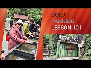 GOLD PANNING LESSON SHANTY TOWN, NZ