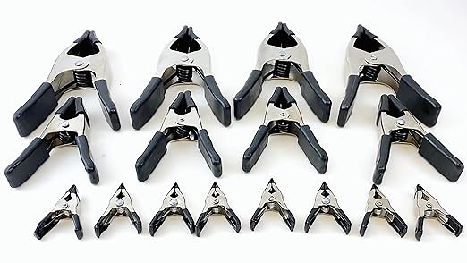 Wellmax 16PC Metal Spring Clamps Set