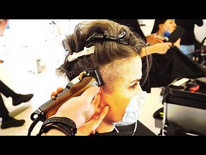 SHORT GRAY HAIRCUT | SHAVED SIDES MATURE WOMEN