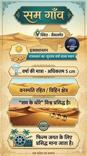 सम गांव जैसलमेर 🩷 sam sand dunes 🥰#samdesert #bstc #cet #rajasthangk #ldc #ptet #2ndgradeteacher #gk