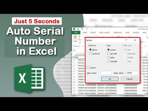 How to Auto Fill Huge Series of Serial Numbers in Excel just 5 seconds