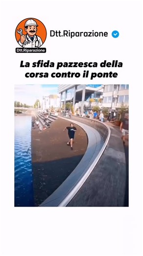 Dtt. Riparazione on Instagram: "Una delle sfide più folli e cariche di adrenalina che circolano su Internet è la cosiddetta “corsa contro il ponte”. In questa prova di equilibrio e coraggio, gli uomini tentano di correre sul lato stretto di un ponte ad alta velocità, lottando per mantenere il corpo stabile ed evitare una caduta diretta in acqua. Lo spazio è minimo, ogni passo deve essere calcolato, e qualsiasi esitazione può significare un tuffo inatteso. Ciò che impressiona non è solo la veloci