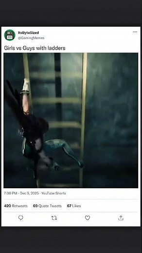 Girls vs Guys with Ladders.