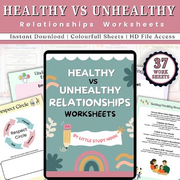 Healthy vs Unhealthy Relationships Worksheets for Teens | SEL & Health Education