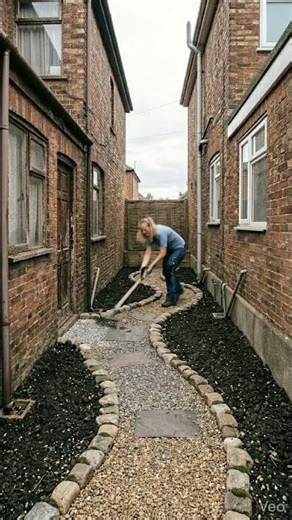 Amazing Makeover: Empty Yard to Artistic Pebble Flower Garden #landscapingdesign