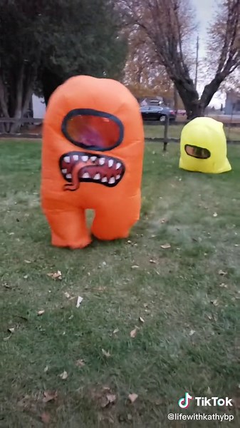 My daughters got inflatable Among Us costumes for Halloween. One is a crewmate and the other is an imposter. These costumes are so much fun! You can get them at Walmart or Walmart.com #amongus #crewmate #imposter #halloween #halloweencostume #costume #halloweencostumes #costumes #walmart