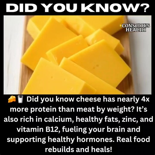 🧀 Not all cheese is created equal — real, natural cheese is loaded with protein, calcium, zinc, and B12 that fuel your brain and balance hormones. Skip the processed stuff and let real food rebuild and heal your body. 💚💚Join our wellness newsletter at www.conscioushealthcoach.org | Conscious Health
