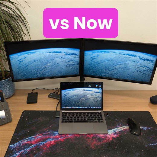 👀 Look how far the setup’s come! I started out with a single screen, a small desk, and my trusty Mac. These days it’s a bigger, tidier space with a dual-screen setup — and a lot more comfort for those long coding days. Big or small, it’s always been about building great websites that work. This is where it all happens 🙌 #ThrowbackThursday #DesignStudio #WebDesignWorkspace #FreelancerLife #DCDigitalDesign #WatfordBusiness #LocalWebDesigner #BehindTheScenes | DC Digital Design