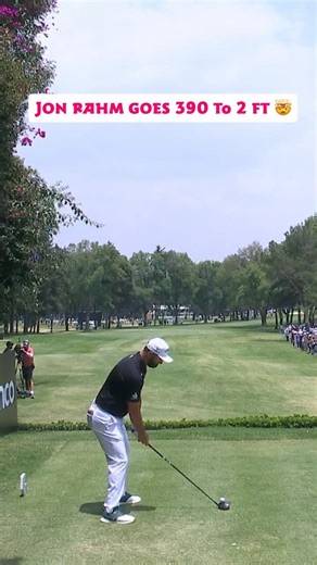 Jon Rahm nearly aces a par 4 with driver 🤯 #golf #shorts #jonrahm