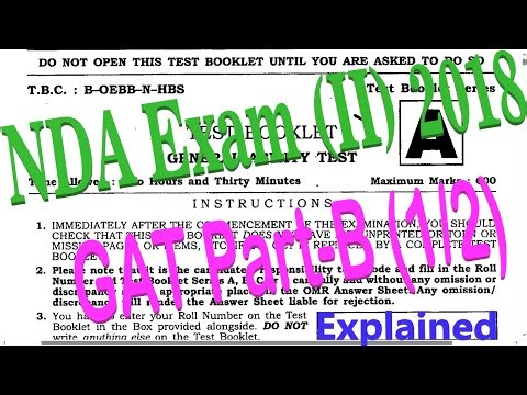 NDA Exam (II) 2018_GAT (1)|| nda previous year question paper, nda pyq ||Explained|| #nda #cds #upsc