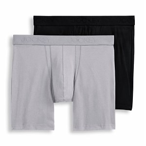 Jockey Men's Big Man Chafe Proof Pouch Cotton Stretch 6" Boxer Brief - 2 Pack