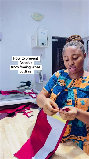 Prevent Asooke Fraying with Hot Scissors Technique