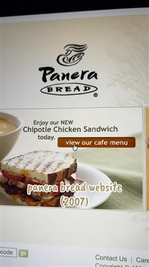 Panera Bread Website in 2007 #2000sthrowbacks