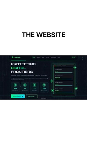Futuristic Cyber Security Website Design 💻🔥 #shorts #short #viral