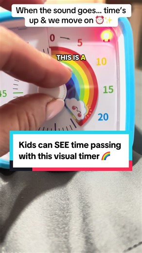 This visual timer uses bright colours so children can actually see time passing. When the alarm sounds, they know the time is finished and it’s time to move on to the next activity. Brilliant for teaching timescales, supporting routines, and making transitions calmer and clearer for children 💛 #visualtimer #timer #visualeffects #countdowntimer #sensorytoys