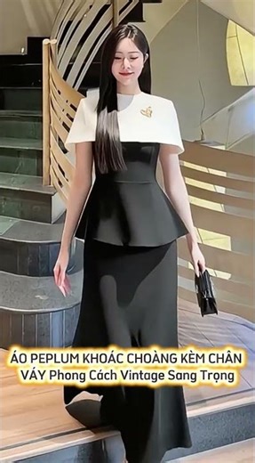 ÁO PEPLUM KHOÁC CHOÀNG KÈM CHÂN VÁY( DÀI HOẶC NGẮN) Phù Hợp Đi Chơi Làm Tiệc Phong Cách Vintage