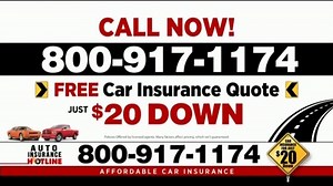 Insurance Savings Hotline TV Spot, 'Comprehensive Car Insurance Plans: $20 Down'