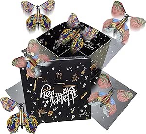 Flying Butterfly Surprise Box Exploding Gifts Box with Butterflies Butterfly Explosion Box Surprise Cake Explosion Box, DIY Butterfly Pop Up Box for Birthday Valentines Day Mothers Day