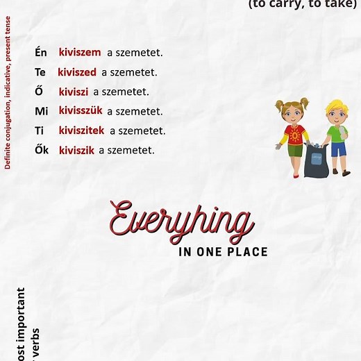 Hungarian verb conjugation - visz #shorts