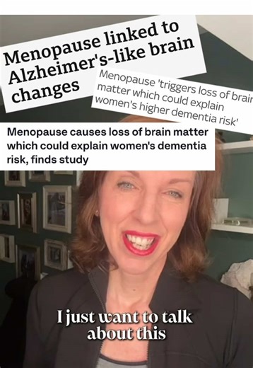 A study reported in the media this week has understandably worried a lot of women, so I wanted to unpick what it actually showed, and what it didn’t. The researchers looked at large numbers of menopausal women’s records and found that grey matter in their brains reduces in areas linked to memory, coordination and spatial awareness. That research is not new. We’ve known for years that progesterone, estradiol and testosterone are important for brain function, and menopause is a risk factor for dem