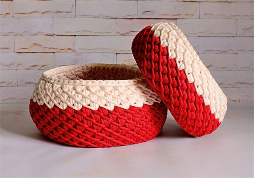 Crochet Round Storage Baskets Set, New Home Gift Baskets - Etsy