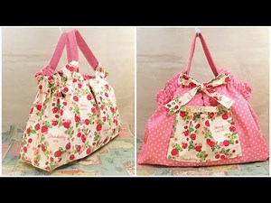 マイバッグ作り方 sewing tutorial かわいいギャザートートバッグ