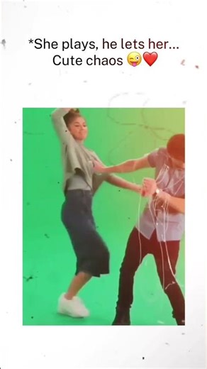 She plays, he lets her… Cute chaos 😜❤️ #Tomdaya #Zendaya #TomHolland