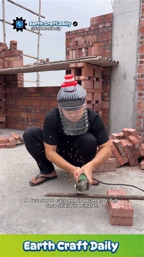 Genius DIY Face Shield Made From Plastic Bottle?! ♻️🔥 #shorts