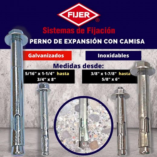 Pernos de Expansión Camisa Larga de FIJER - Instalación fácil y resistencia garantizada