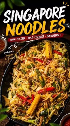 “Irresistible Singapore Noodles 🔥 | Street-Style Veg Noodles You’ll Crave!”