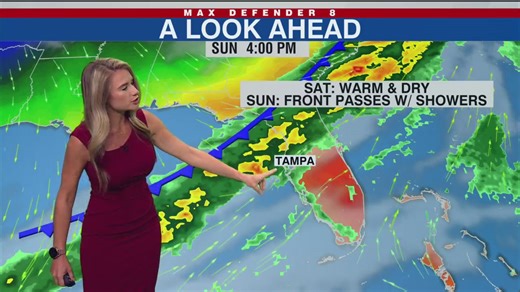 Warm w/ stray showers Thu & Fri, better chances Sunday