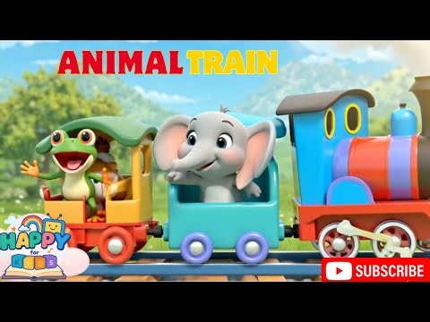 Animal Action Train Song 🚂🐘 | Jump, Clap & Stomp with Animals | Kids Movement Song