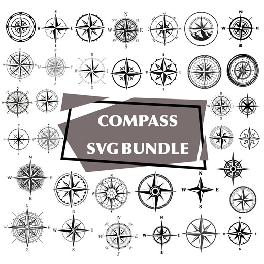 Compass SVG Bundle: Vintage Nautical & Adventure Designs,navigation Clipart(Digital Download)